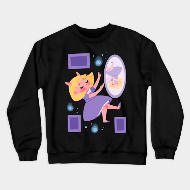 Falling Demon Crewneck Sweatshirt by Lobomaravilha